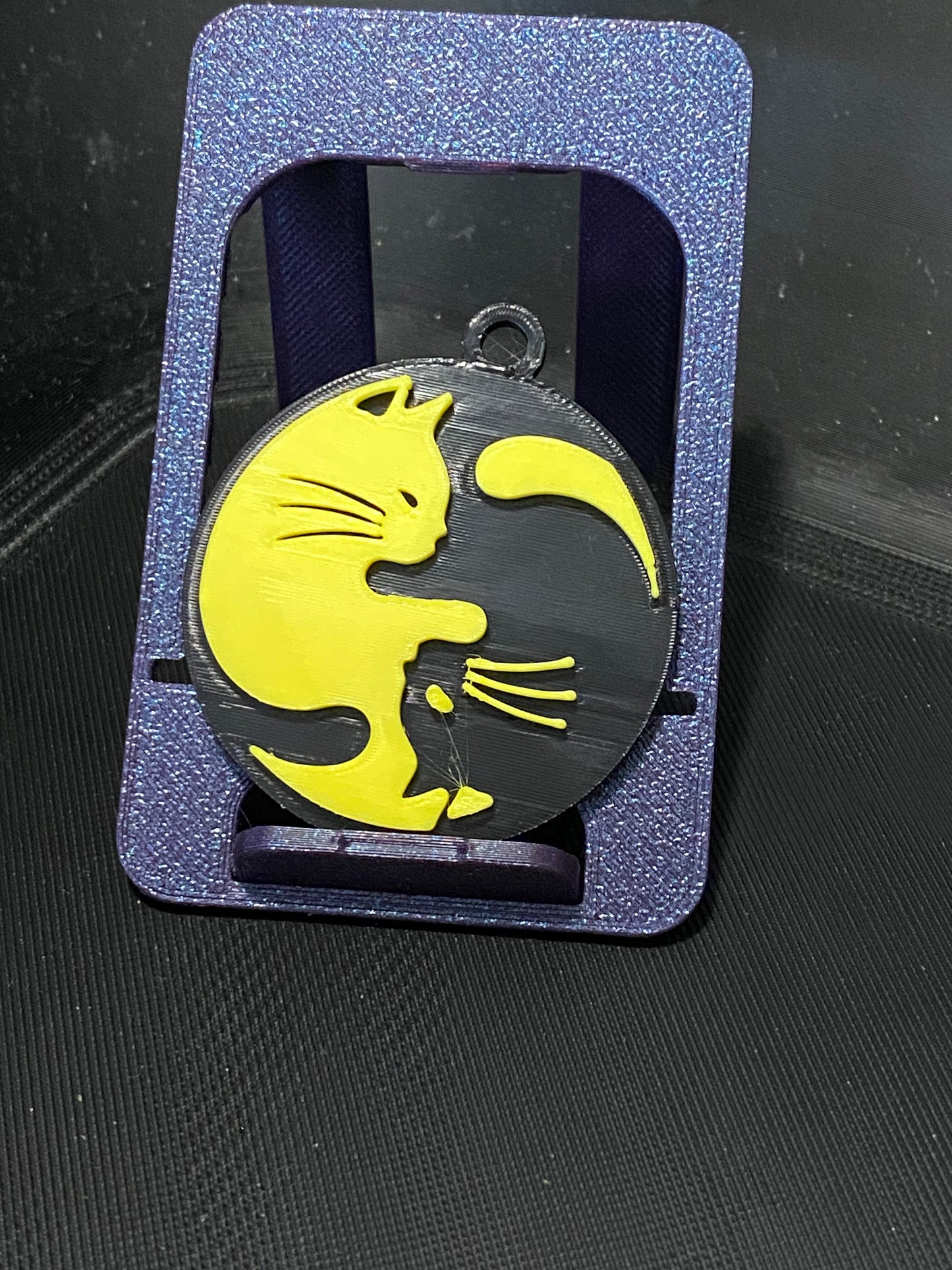 Two Cat Ying Yang Keyring - 45980.200 Black & Yellow