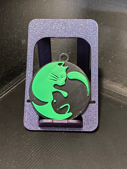 Cat & Dog Ying Yang Keyring - 45980.300 Black & Green