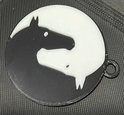 Two Horses Ying Yang Keyring - 45980.500 Black & White